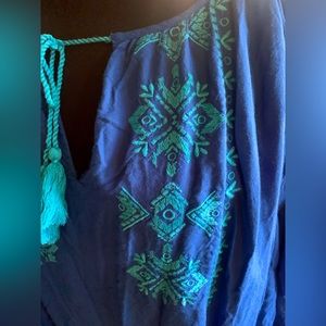 D/C Jeans Embroidered Peasant Blouse 4X